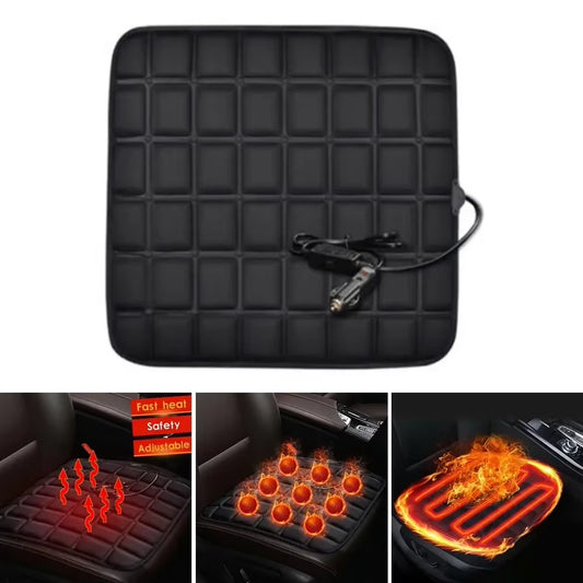 12V Car Seat Heated Cover 3 Gear Adjustable Temperature Electric Heating Pads Car Seat Heating Pad Fast-Heating Seat Cushion