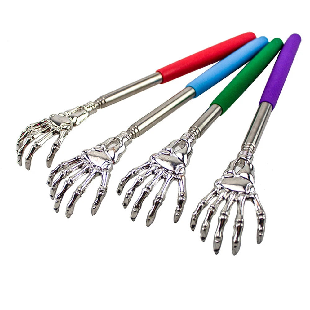 Grattoir extensible en acier inoxydable pour le dos, outil ultime anti-démangeaisons en couleurs aléatoires, durable et pratique.