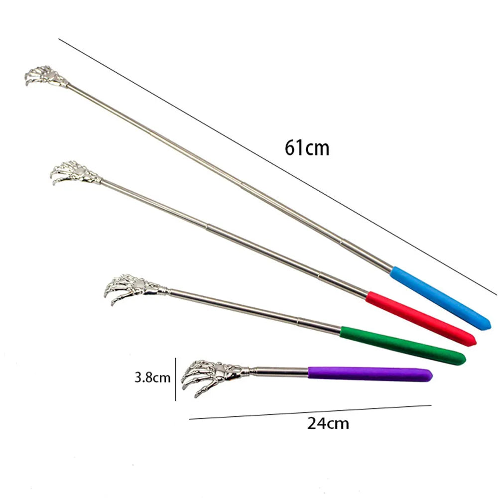 Grattoir extensible en acier inoxydable pour le dos en couleurs aléatoires, outil ultime pour soulager efficacement les démangeaisons difficiles.