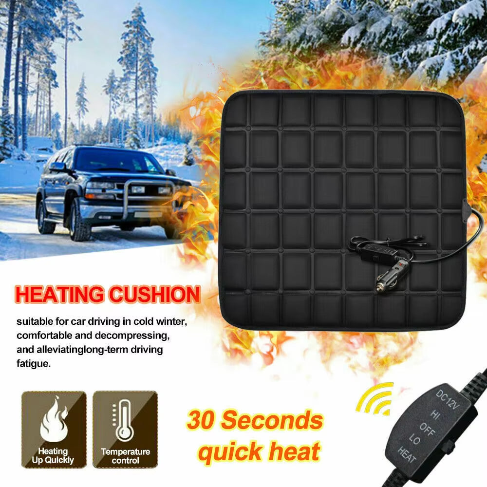 12V Car Seat Heated Cover 3 Gear Adjustable Temperature Electric Heating Pads Car Seat Heating Pad Fast-Heating Seat Cushion
