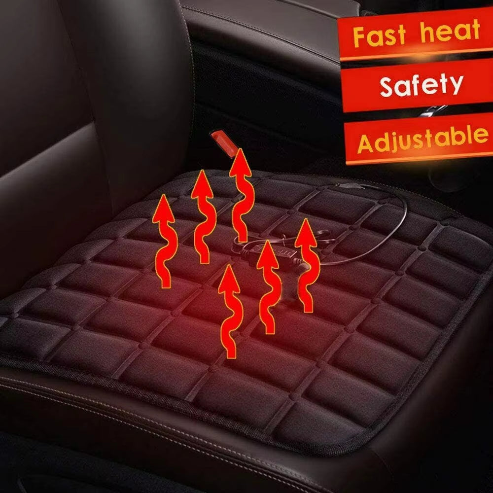 12V Car Seat Heated Cover 3 Gear Adjustable Temperature Electric Heating Pads Car Seat Heating Pad Fast-Heating Seat Cushion