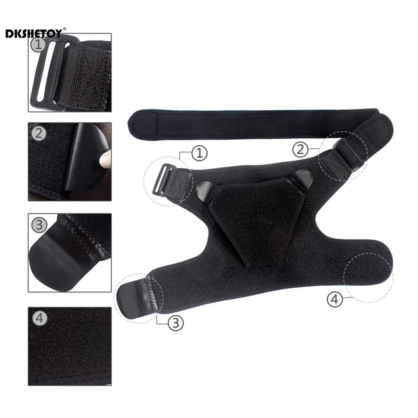 Support d'épaule pour rééducation rotator cuff homme, manchette ajustable pour bras gauche ou droit, 1/2 pièces.