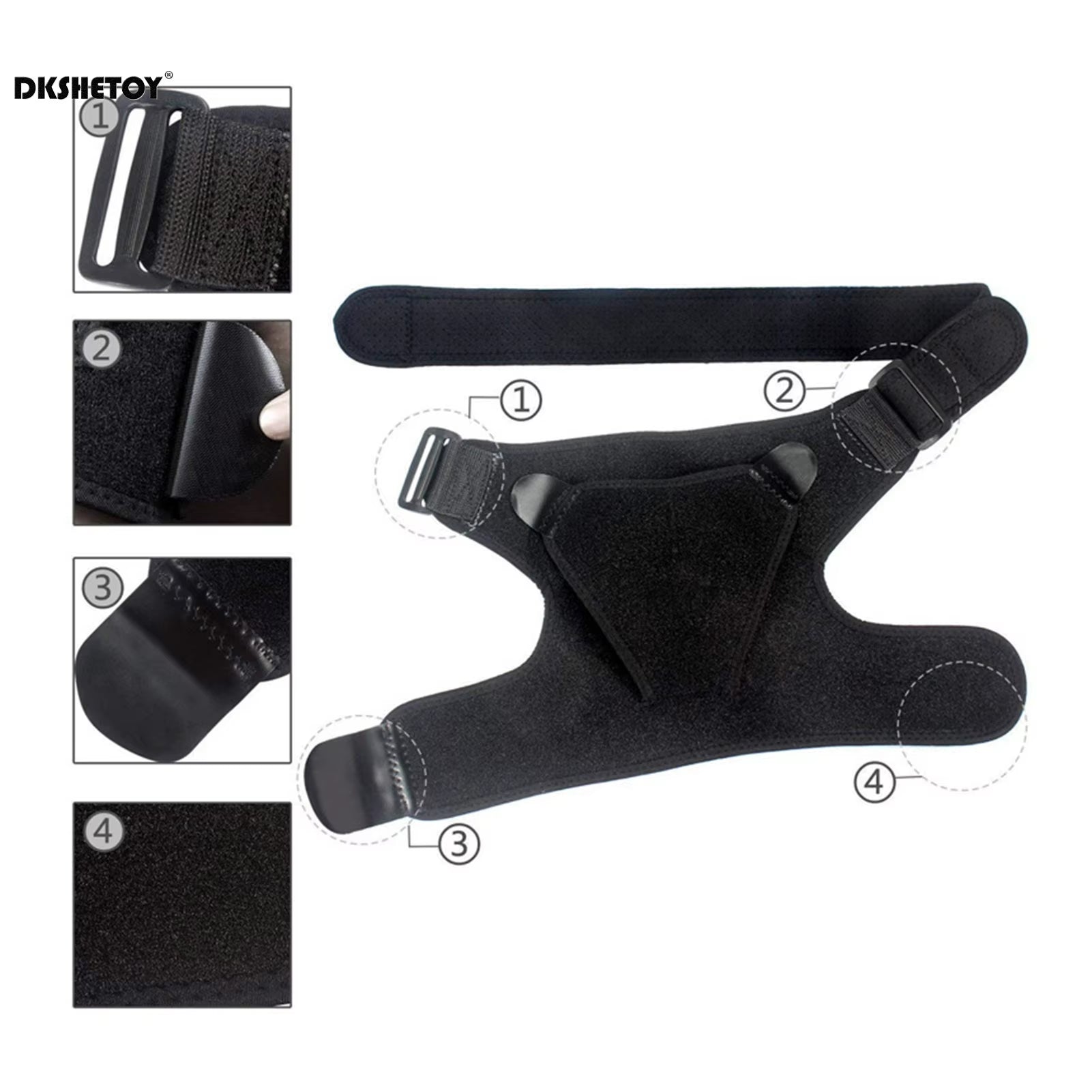 Support d'épaule pour rééducation rotator cuff homme, manchette ajustable pour bras gauche ou droit, 1/2 pièces.